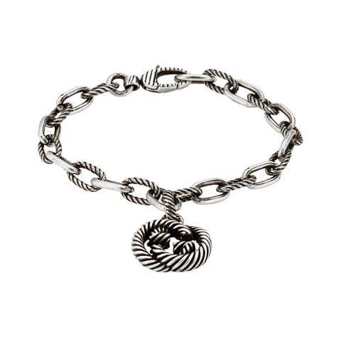 interlocking g silver groumette bracelet